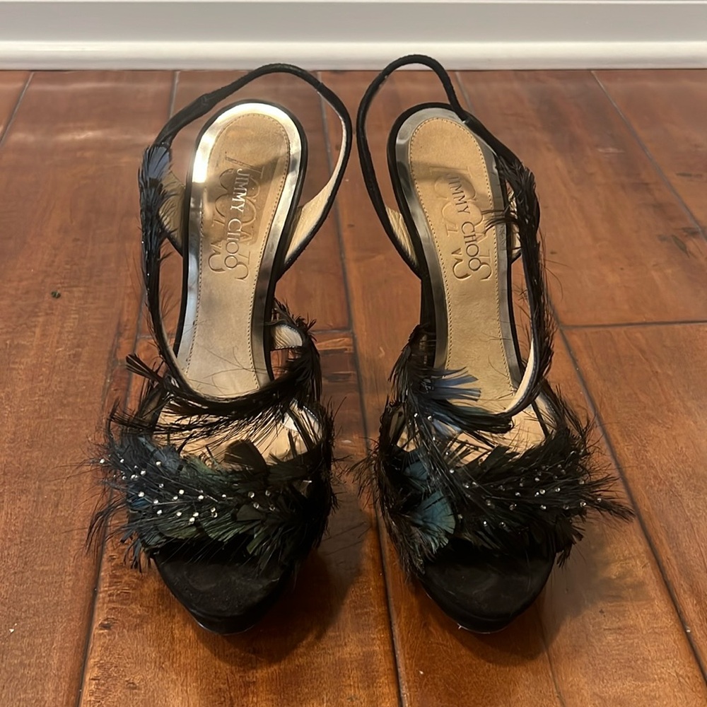 Jimmy Choo Black Peacock Stiletto